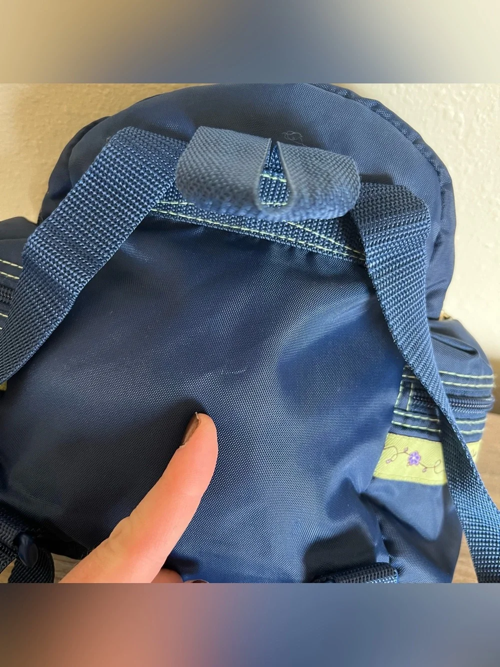 VTG Disney Winnie the Pooh Mini Backpack 90’s Y2K Blue Nylon Side Zip Pockets